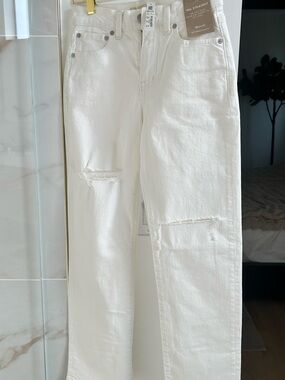 Madewell Cream High-Rise '90s Straight Jeans